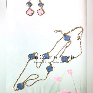 Made in Italy Dyadema brand gold plated sterling silver four-leaf clover set